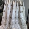 Pale gold, geometric satin curtains - Image 2