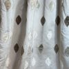 Pale gold, geometric satin curtains - Image 3
