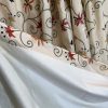 Cream, silk curtains with embroidered flowers - Image 5
