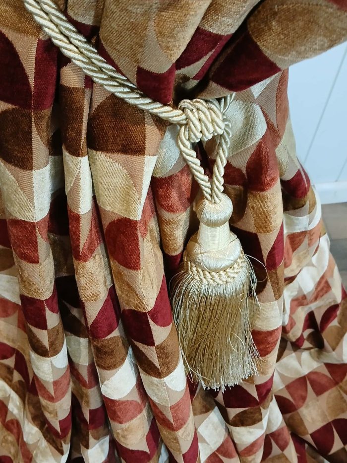 Retro velvet and satin curtains with a blend of warm tones - Image 11