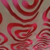 Satin red and cream circular, retro curtains - Image 4