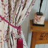 Raspberry pink floral curtains