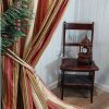 Red striped, panaz fabric blackout curtains